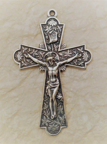2" Flowers Crucifix Floral Antique Rosary Model CX1116