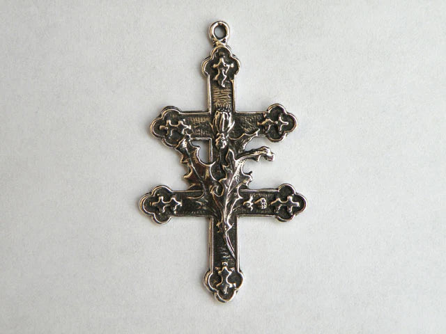 1 3/8" Cross of Lorraine Pendant Antique Vintage Model CR1171