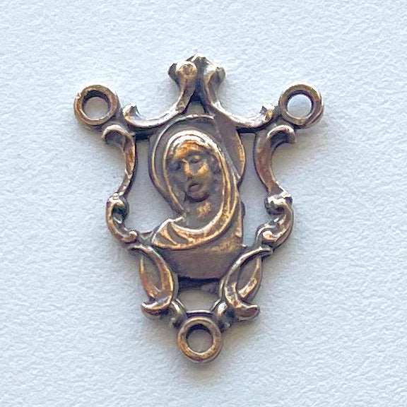 3/4" Blessed Virgin Mary Delicate Antique Rosary Center Model CE1220