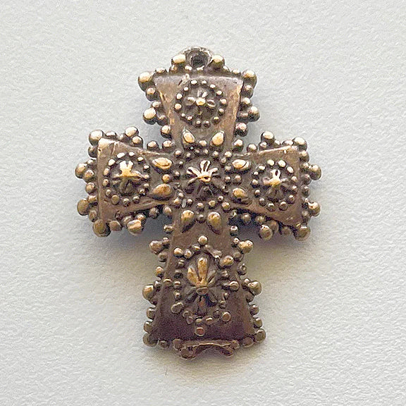 7/8" Small Cross Curved and Sparkling Antique Model CR1275