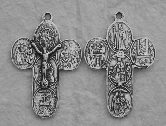 1 1/2" St Benedict Crucifix Antique Model CX1324