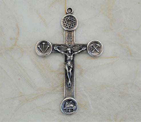 2" Crown of Thorns Tools Lamb of God Crucifix Large Antique Model CX1379