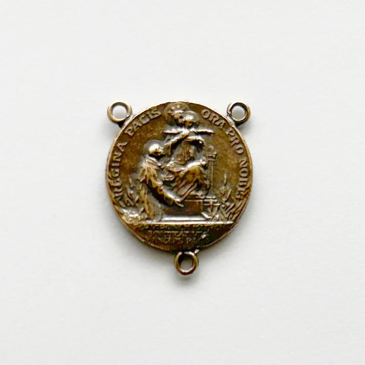 7/8" Pax Christi Our Lady of Peace Antique Rosary Center Model CE1417