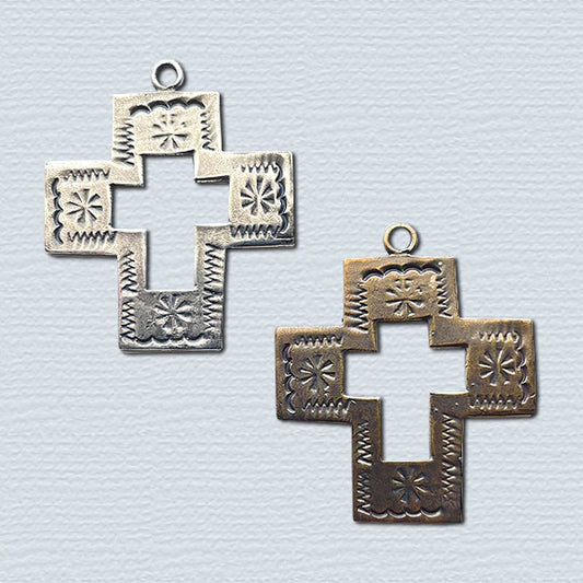 1 5/8" Southwest Stamped Cut-Out Cross Antique Vintage Model CR1505