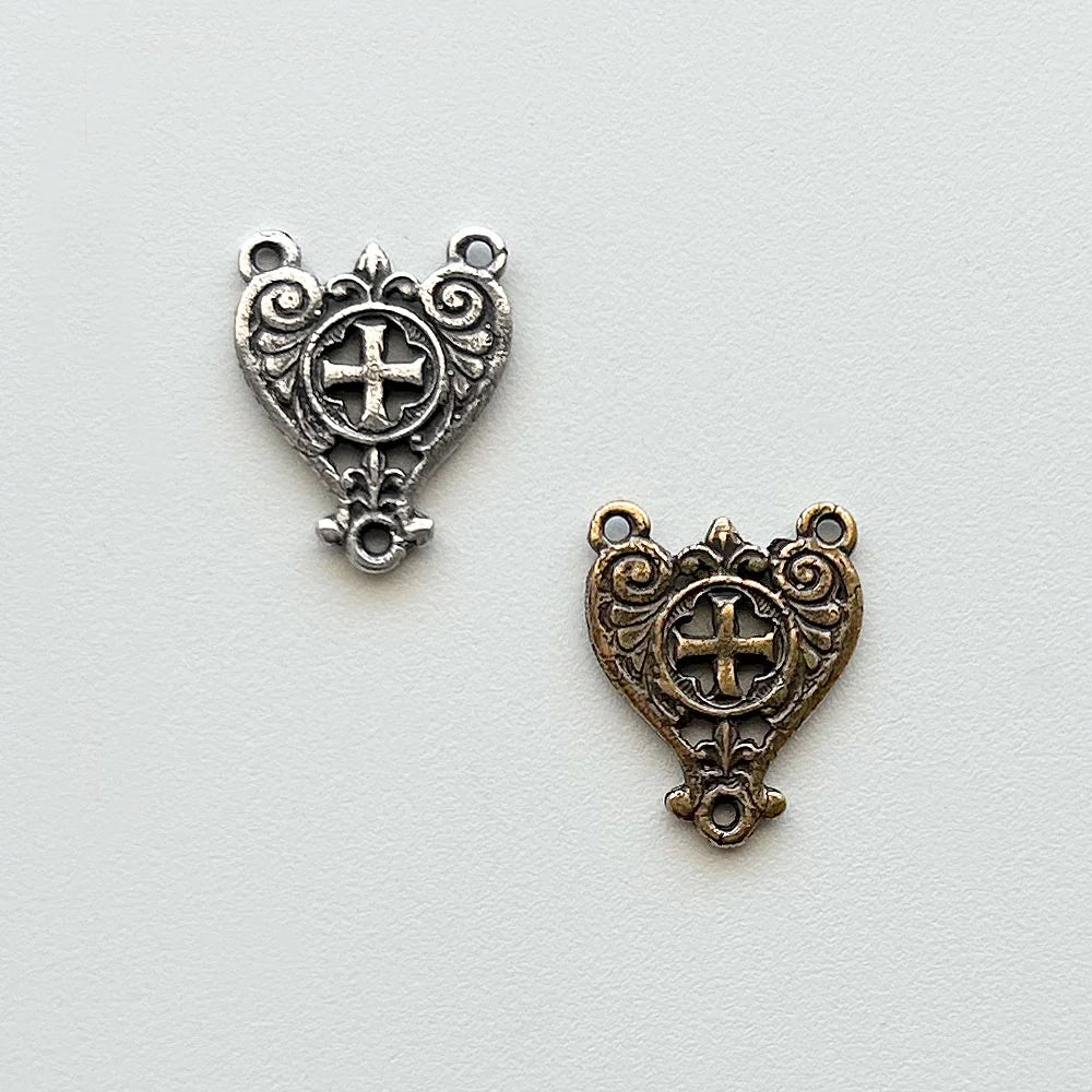 3/4" Cross Antique Rosary Center Model CE255