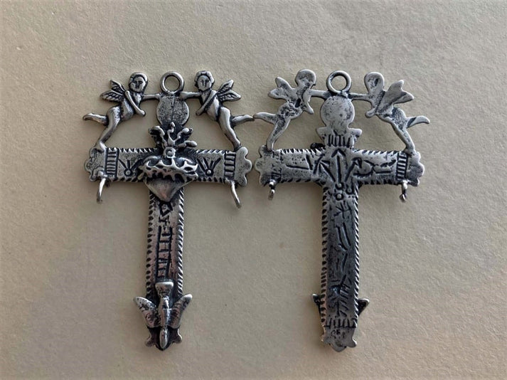2 3/8" Angels Yalalag Cross Mexico Large Cross Pendant CR262
