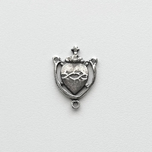 1/2" Tiny Heart Antique Rosary Center Model CE296