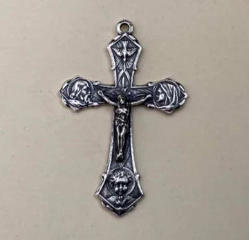 2" Holy Family Crucifix Antique Rosary Model CX314