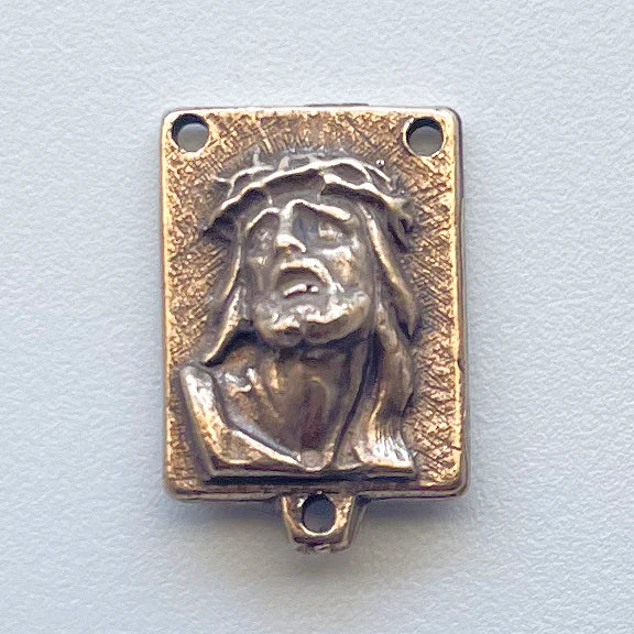 5/8" Jesus Face Antique Rosary Center Model CE338