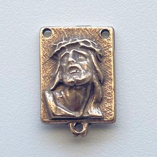 5/8" Jesus Face Antique Rosary Center Model CE338