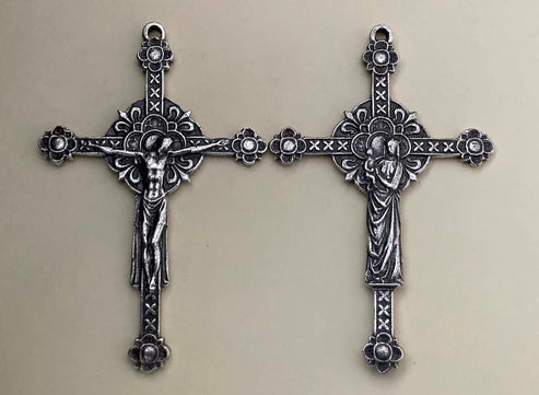 3" Renaissance Pectoral Scapular Crucifix Large Antique Model CX380