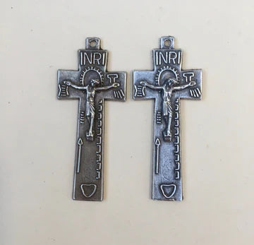 2" Irish Penal Crucifix Antique Rosary Model CX419