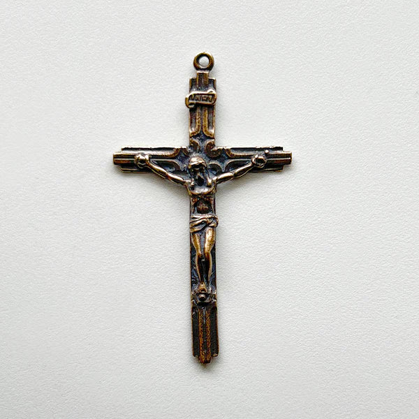 2" Slim Crucifix Antique Rosary Model CX441