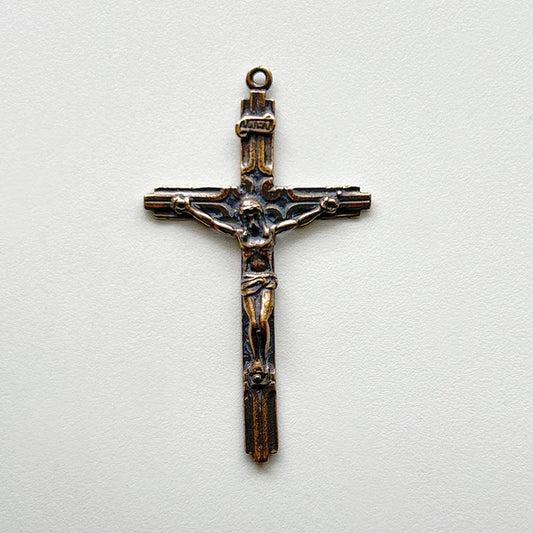 2" Slim Crucifix Antique Rosary Model CX441