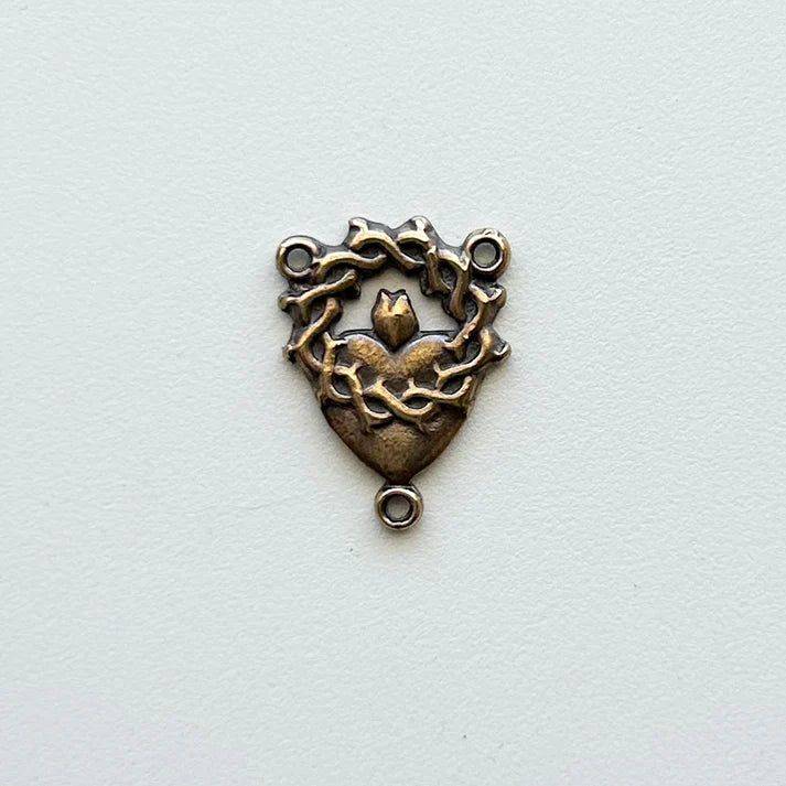 3/4" Crown of Thorns Antique Rosary Center Model CE454