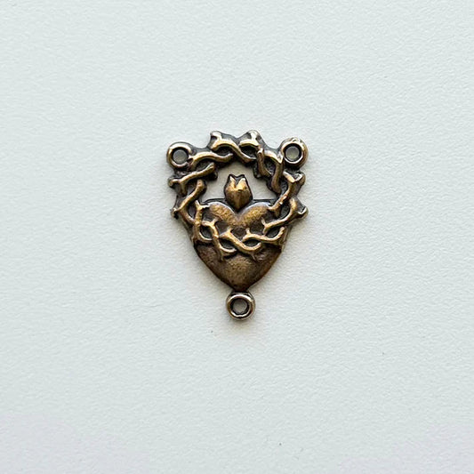 3/4" Crown of Thorns Antique Rosary Center Model CE454