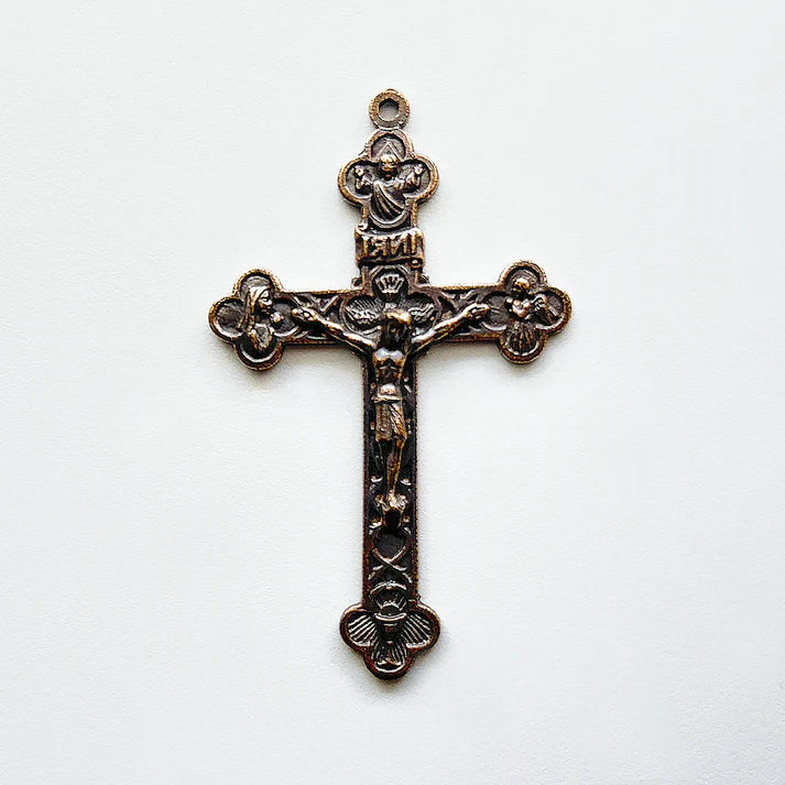 2 1/4" First Communion Crucifix Large Antique Model CX566