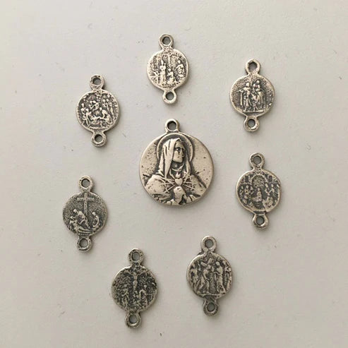 5/8" Seven Sorrows Rosary Medals ME597SET