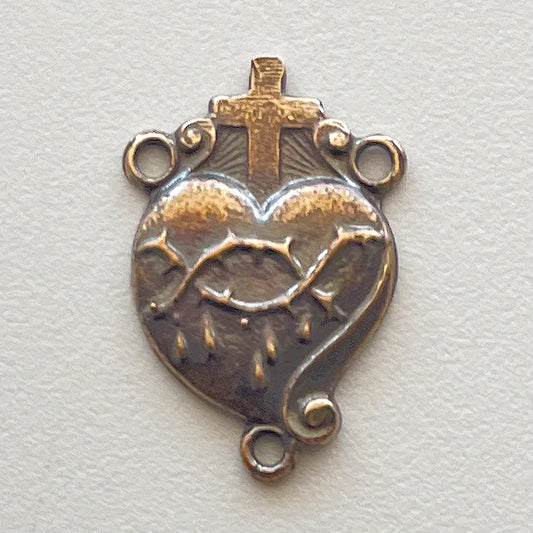 3/4" Precious Blood Cross Antique Rosary Center Model CE613