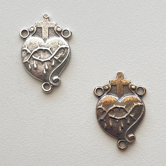 3/4" Precious Blood Cross Antique Rosary Center Model CE613