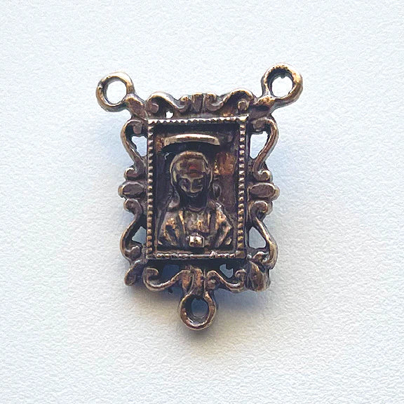 3/4" Jesus and Mary Antique Rosary Center Model CE637