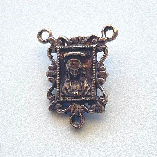 3/4" Jesus and Mary Antique Rosary Center Model CE637