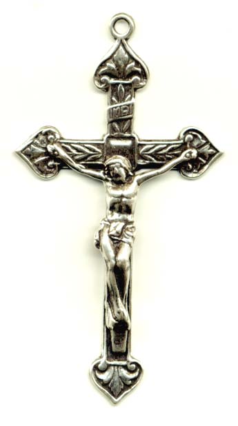 2" Thistle Leaves Crucifix Antique Rosary Model CX689