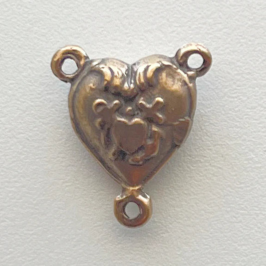 3/4" Puffy Heart Antique Rosary Center Model CE701