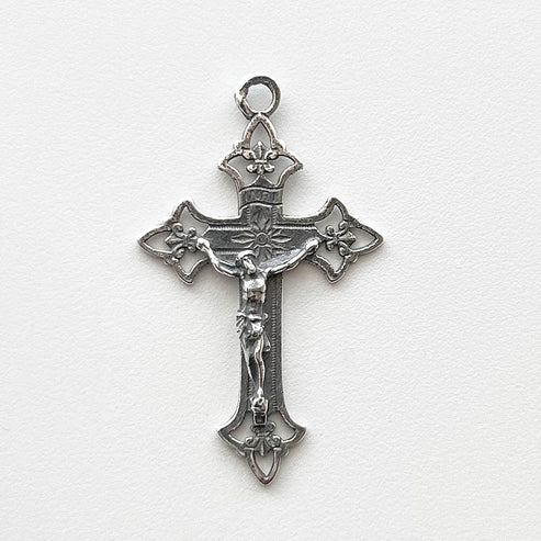 1 3/4" Open Work Buds Crucifix Antique Model CX739