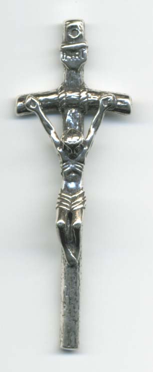 2 1/2" Papal Crucifix Large Antique Model CX776