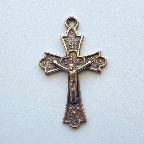 1 1/2" Small Fleur de Lis Crucifix Antique Model CX817