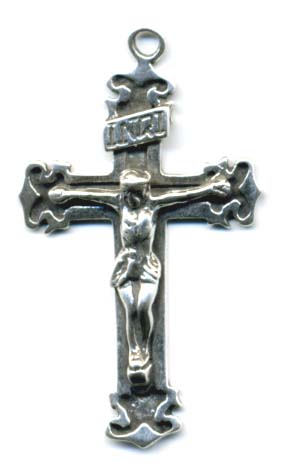 1 1/2" Small Crucifix Relief-Style Embedded Design Crucifix Antique Model CX847