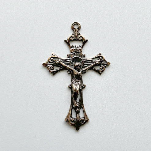 2" Openwork Crucifix Antique Rosary Model CX849