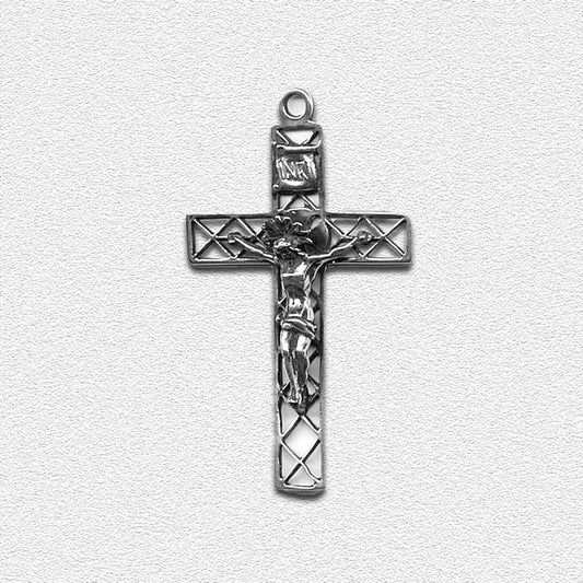 2 1/2" Large Crucifix Open Work with Halo Antique Model CX889