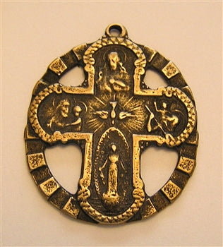 1 7/8" Holy Family Medal Antique Vintage Model CR446
