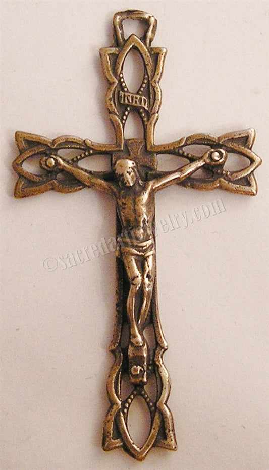 2 1/4" Trellis Crucifix Large Antique Model CX898