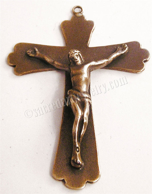 2" Simple Trinity Crucifix Antique Rosary Model CX986
