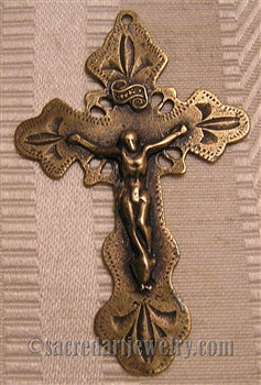 2 1/4" Phillipines Crucifix Large Antique Model CX987