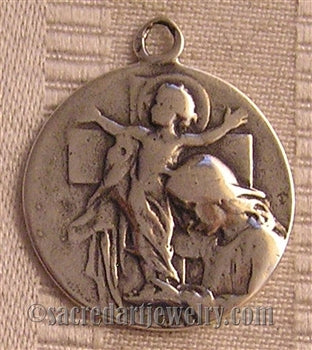 1" Crib Medal Joyous Nativity Medal - Engravable Antique Model ME1036