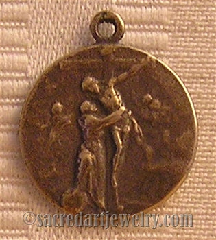 3/4" St Bruno Good Peace Crucifixion Medal - Antique Model ME1100