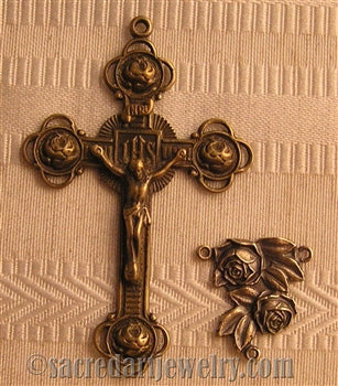 2 3/8" Roses JHS Rosary Parts Set 04